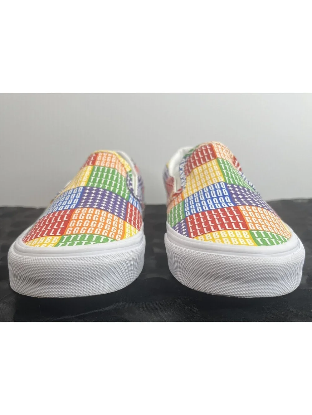 Vans Classic Slip-On Pride Rainbow Multicolor Shoes Men 8.5 Women 10 LGBT